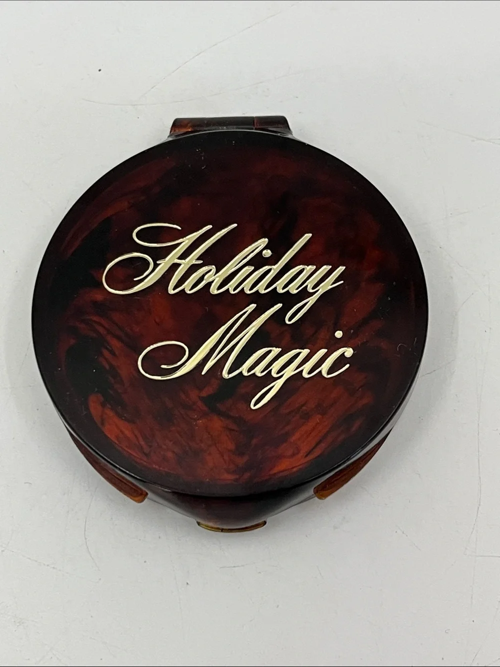 Vintage Holiday Magic Face Powder Natural Magic Glow Faux Tortoiseshell Compact